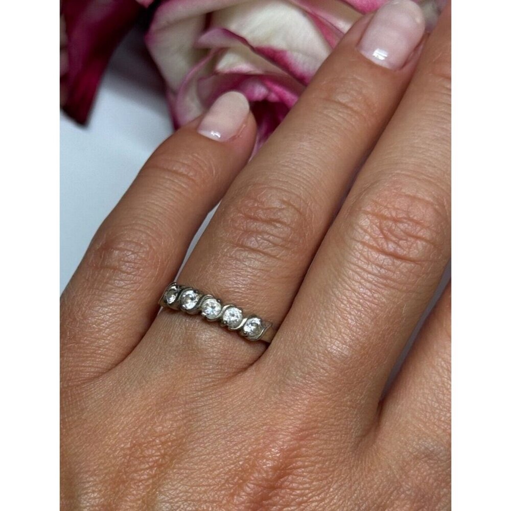 925 STERLING SILVER CZ RING SIZE 7 - Picture 4 of 7